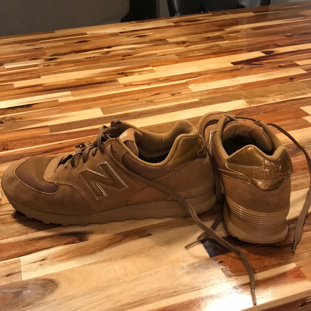 Gold khaki tennis shoes